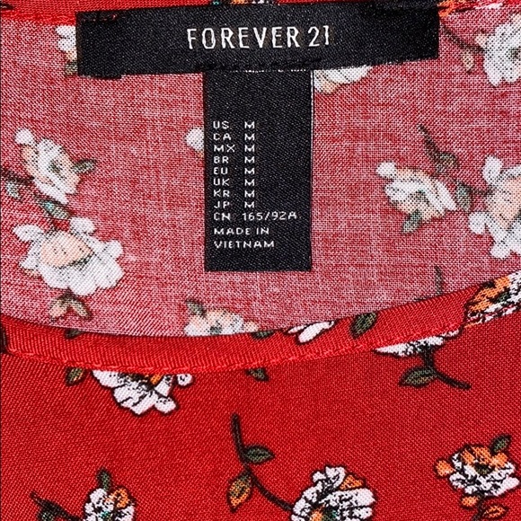 Forever 21 Red Floral Casual Dress - Picture 3 of 3